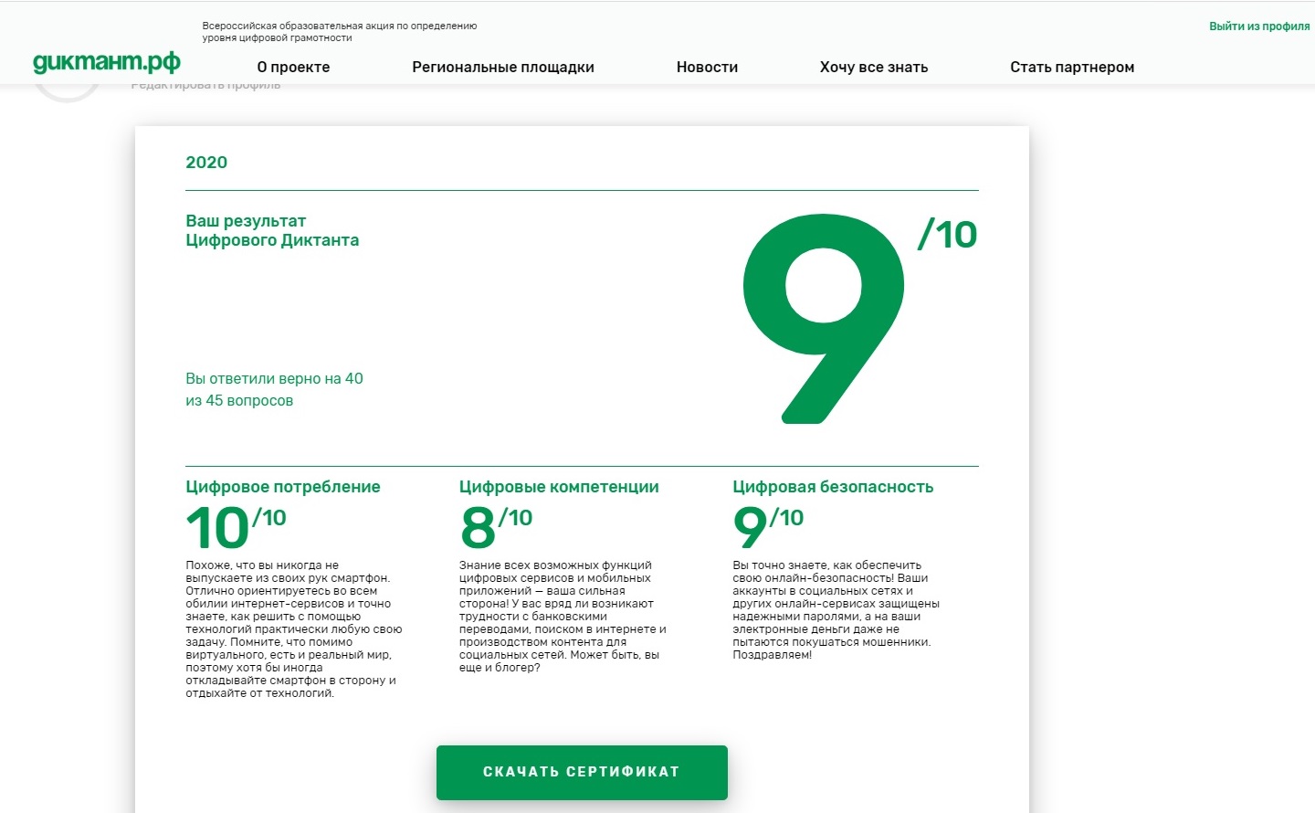 Сертификат ЦД